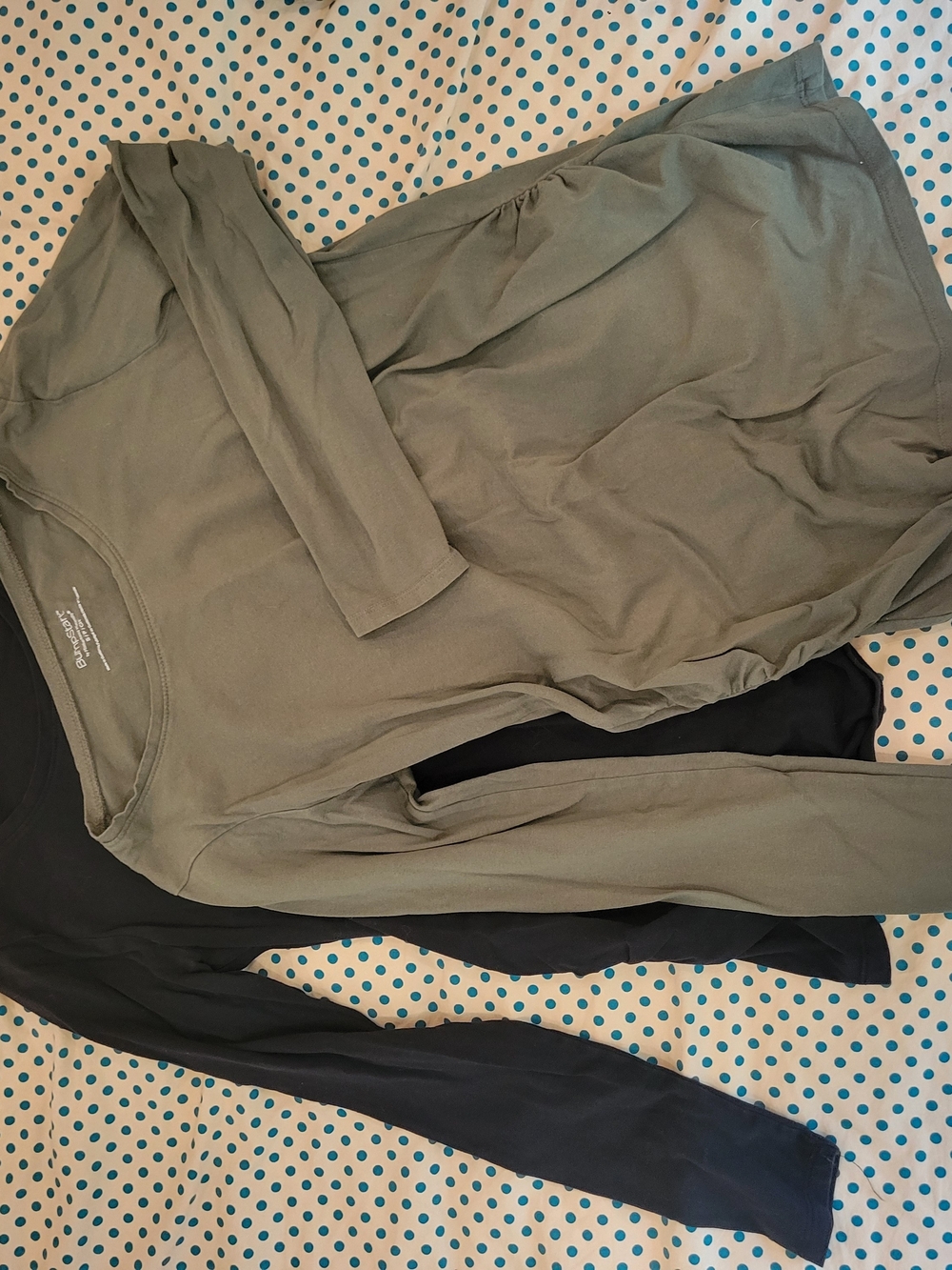 Motherhood Maternity BumpStart Long Sleeve Tees in Black and Olive